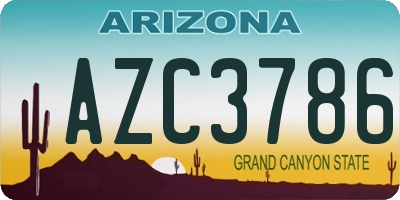 AZ license plate AZC3786