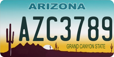 AZ license plate AZC3789