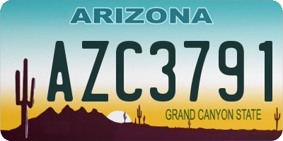 AZ license plate AZC3791