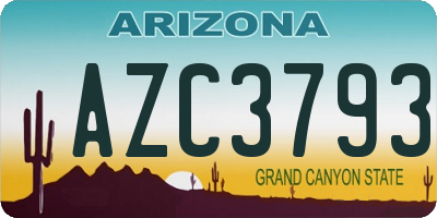 AZ license plate AZC3793