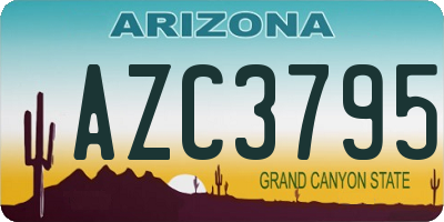 AZ license plate AZC3795