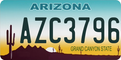 AZ license plate AZC3796
