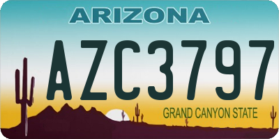 AZ license plate AZC3797