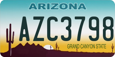 AZ license plate AZC3798