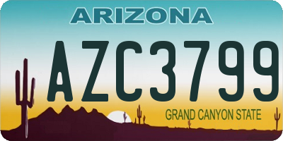 AZ license plate AZC3799