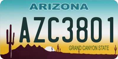 AZ license plate AZC3801