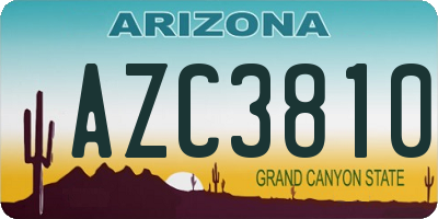 AZ license plate AZC3810