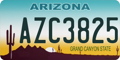AZ license plate AZC3825