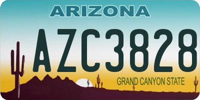 AZ license plate AZC3828