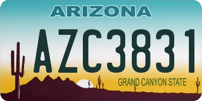 AZ license plate AZC3831