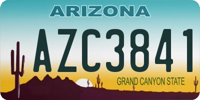 AZ license plate AZC3841