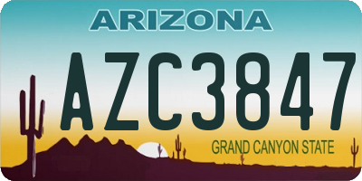 AZ license plate AZC3847