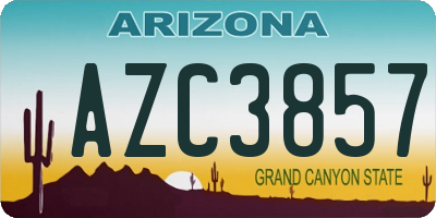 AZ license plate AZC3857