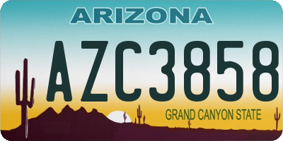 AZ license plate AZC3858