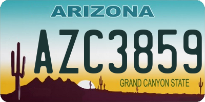 AZ license plate AZC3859