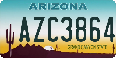 AZ license plate AZC3864
