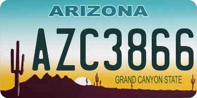 AZ license plate AZC3866