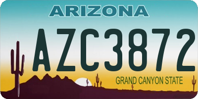 AZ license plate AZC3872