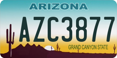 AZ license plate AZC3877
