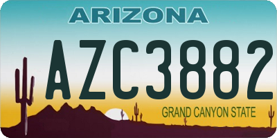 AZ license plate AZC3882