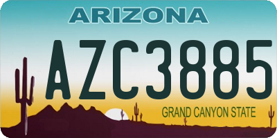 AZ license plate AZC3885