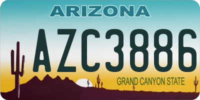 AZ license plate AZC3886