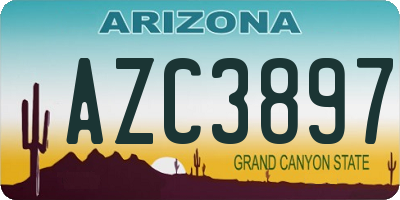 AZ license plate AZC3897