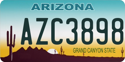 AZ license plate AZC3898