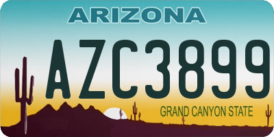 AZ license plate AZC3899
