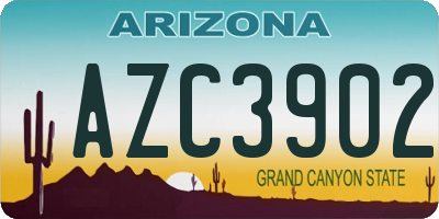 AZ license plate AZC3902