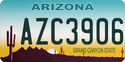 AZ license plate AZC3906