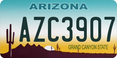 AZ license plate AZC3907