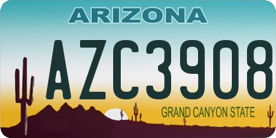 AZ license plate AZC3908