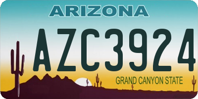 AZ license plate AZC3924