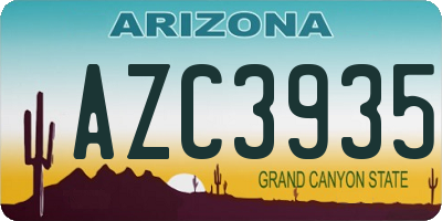 AZ license plate AZC3935