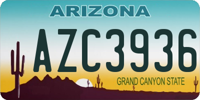 AZ license plate AZC3936