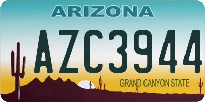 AZ license plate AZC3944