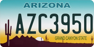 AZ license plate AZC3950