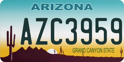 AZ license plate AZC3959