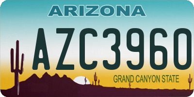 AZ license plate AZC3960