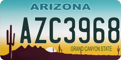 AZ license plate AZC3968