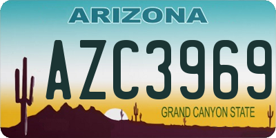 AZ license plate AZC3969
