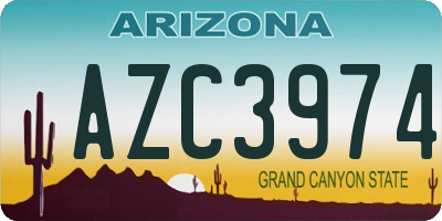 AZ license plate AZC3974