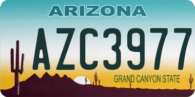 AZ license plate AZC3977