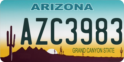 AZ license plate AZC3983