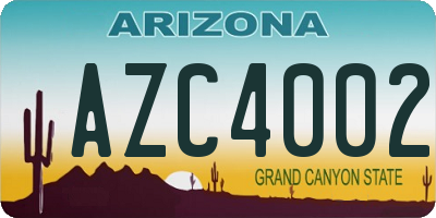 AZ license plate AZC4002
