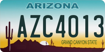 AZ license plate AZC4013