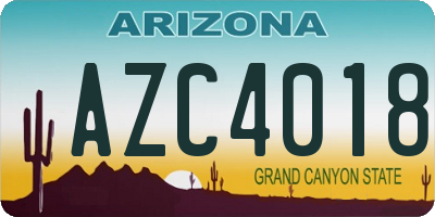 AZ license plate AZC4018