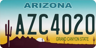 AZ license plate AZC4020