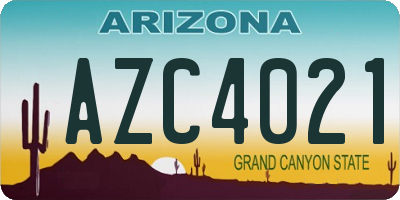 AZ license plate AZC4021